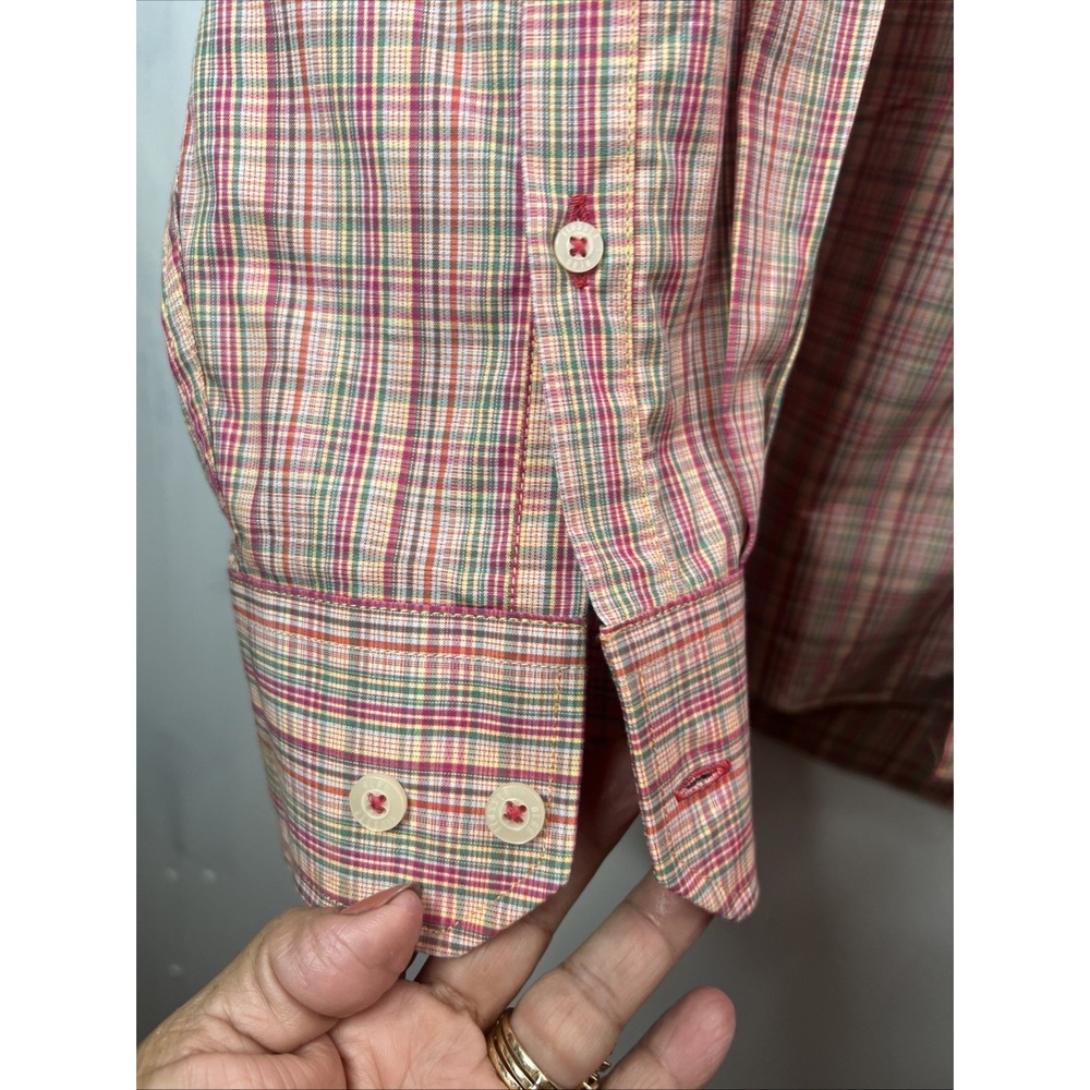 Alan Flusser Men's XXL Button Up Shirt Long Sleeve Pastel Stripes 100% Cotton - Picture 3 of 10